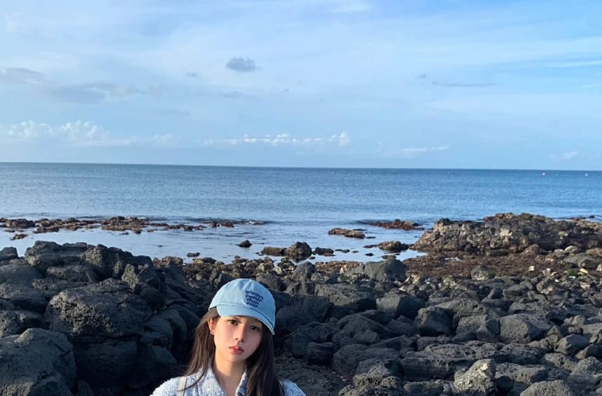 Long Sleeve Lapel Neck Button Up Gingham Tweed Jacket