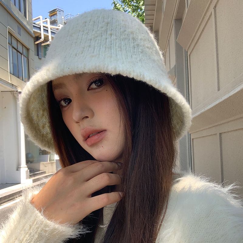 Hat Melange Knit Bucket