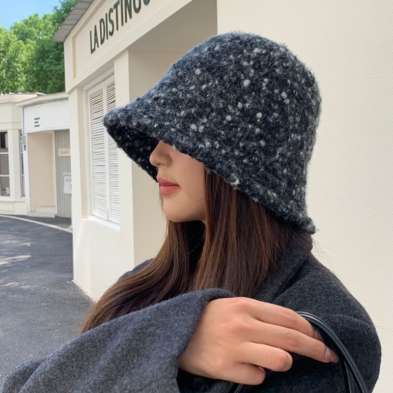 Hat Melange Knit Bucket