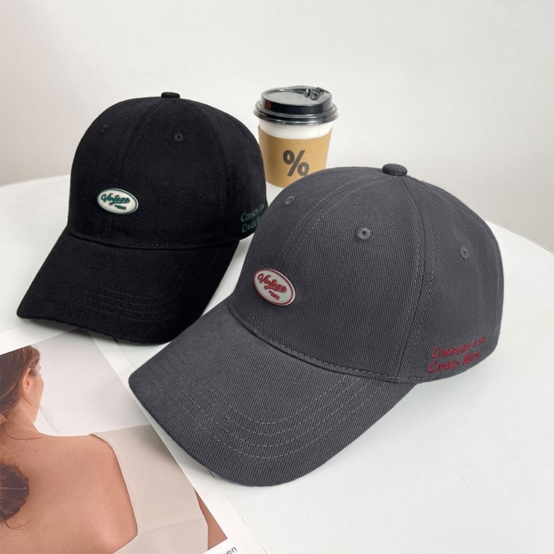 Lettering Applique Baseball Cap