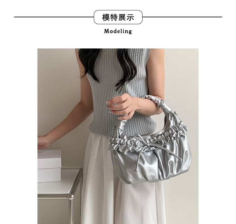 Bow Ruched Shoulder Bag