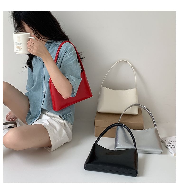 Faux Leather Shoulder Bag
