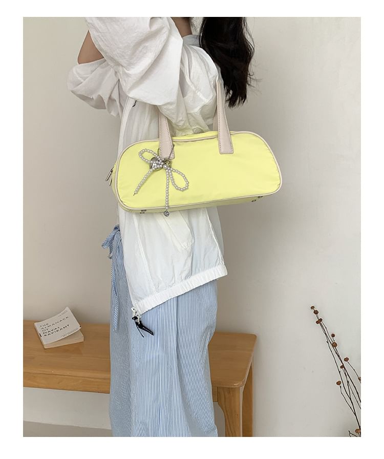 Contrast Plain Bag Tote Trim