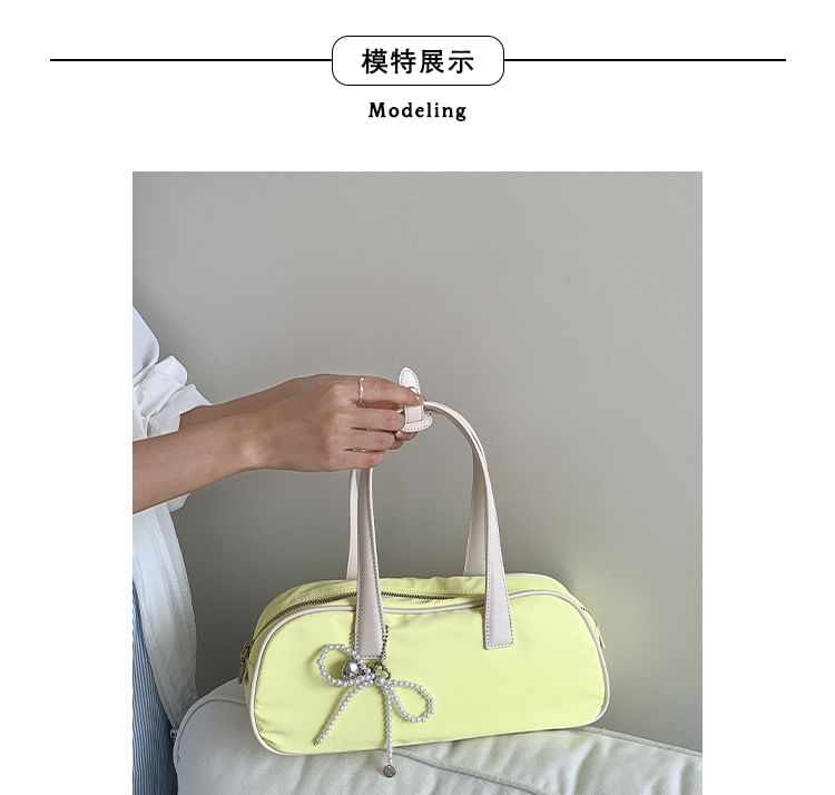 Contrast Plain Bag Tote Trim