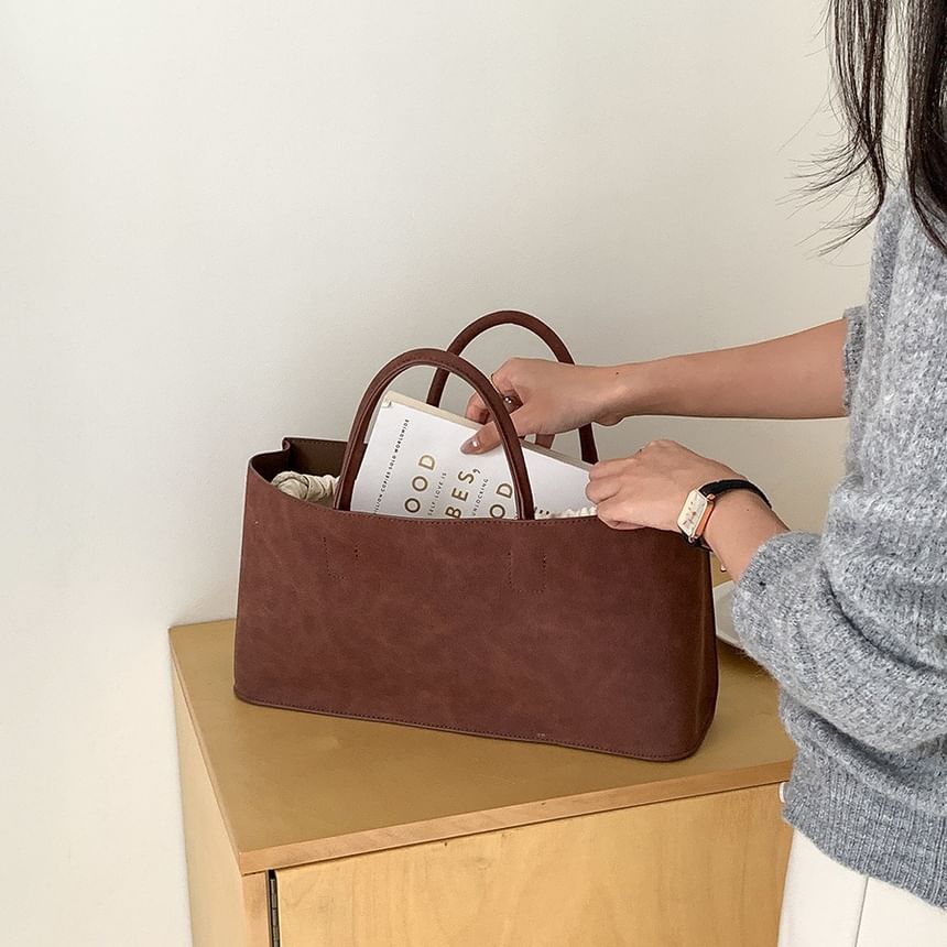 Faux Tote Suede Bag