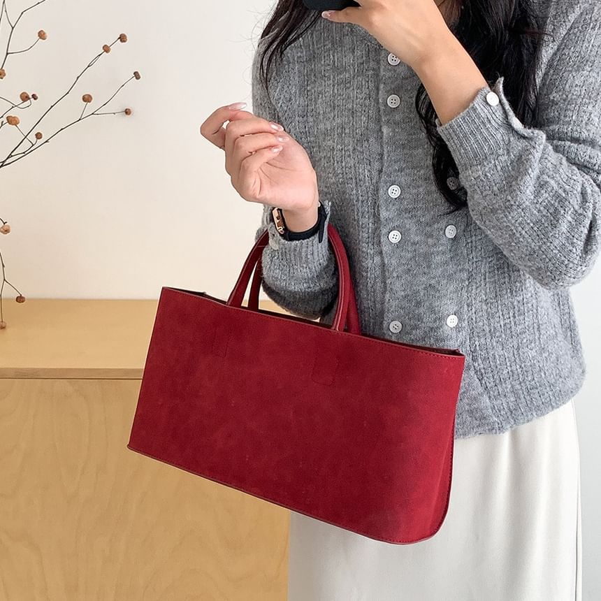 Faux Tote Suede Bag