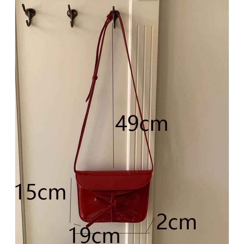 Bag Bow Faux Crossbody Leather Flap