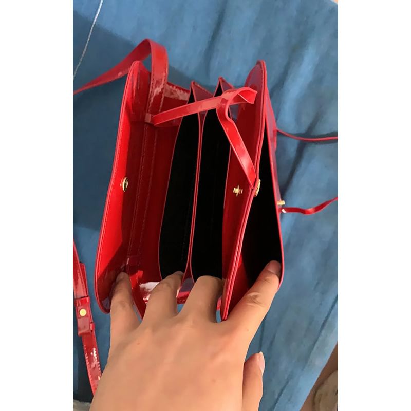 Bag Bow Faux Crossbody Leather Flap