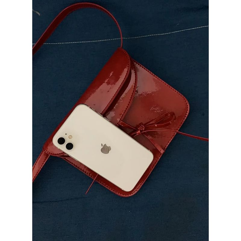Bag Bow Faux Crossbody Leather Flap