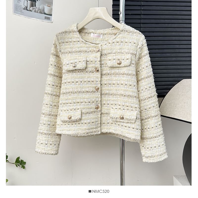 Round-Neck Tweed Jacket