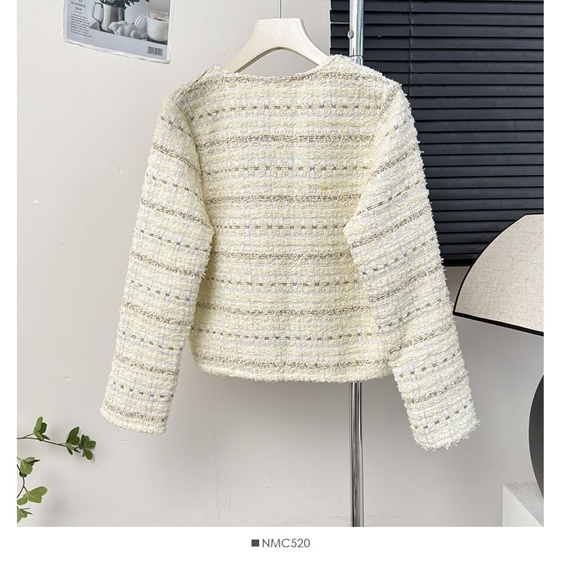 Round-Neck Tweed Jacket