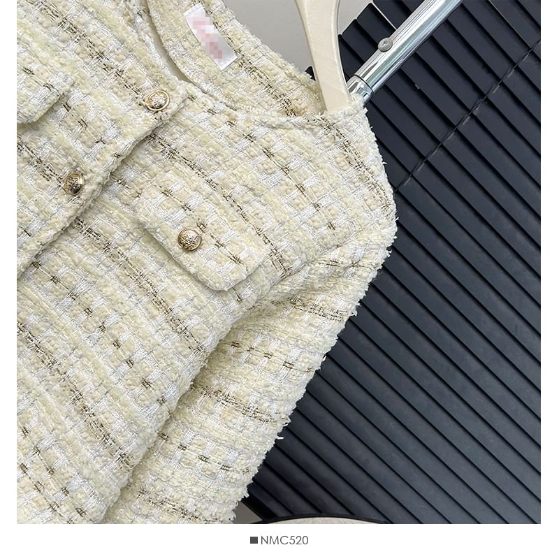 Round-Neck Tweed Jacket