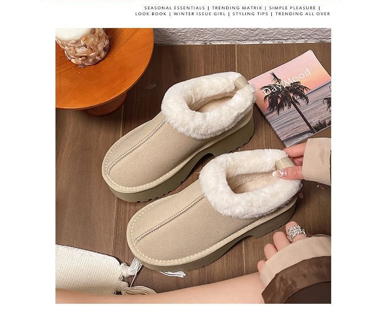Fleece-Lined Boots Ankle Platform