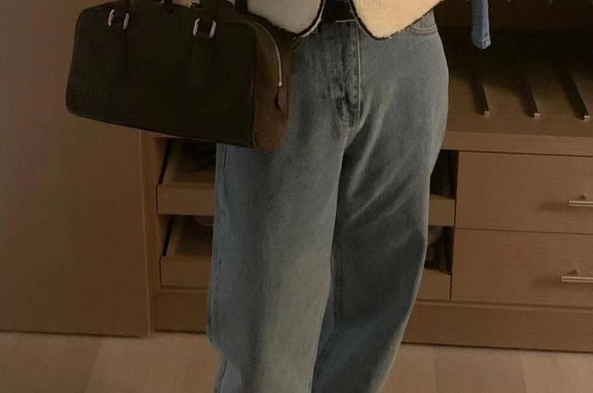 Collared Contrast Trim Tweed Button Jacket