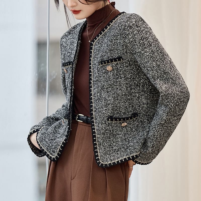 Open Front Tweed Jacket