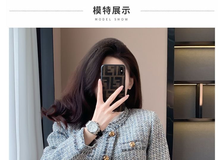 Tweed Button-Up Jacket