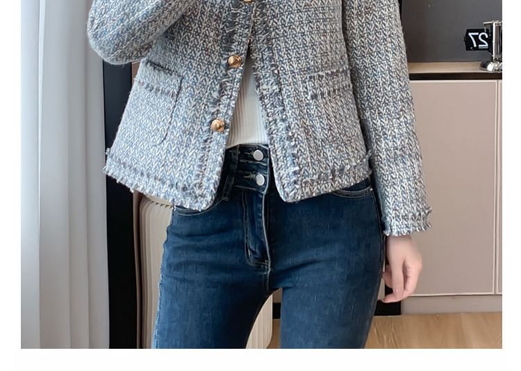 Tweed Button-Up Jacket