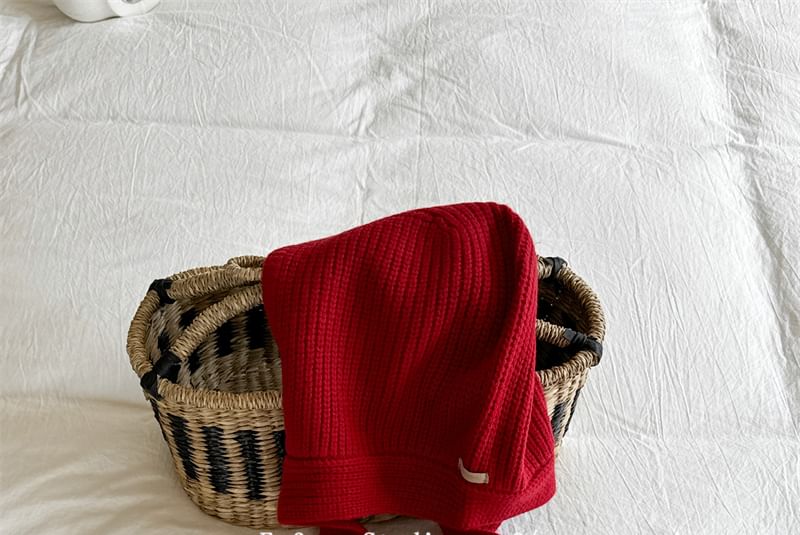 Knit Plain Bonnet Hat