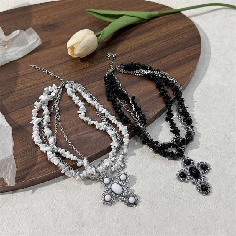 Beaded Necklace Cross