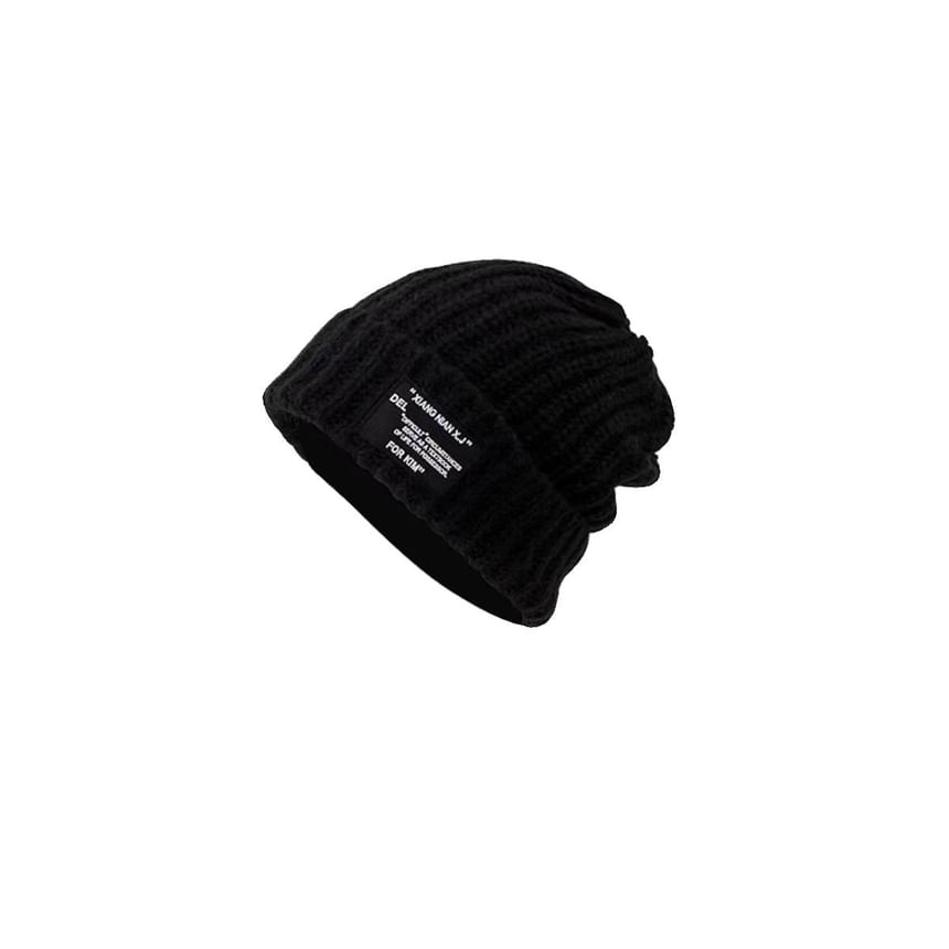 Beanie Applique Knit Ribbed