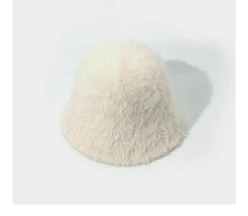 Plain Fluffy Bucket Hat