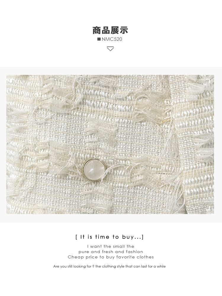 Tweed Vest / Pleated A-Line Dress