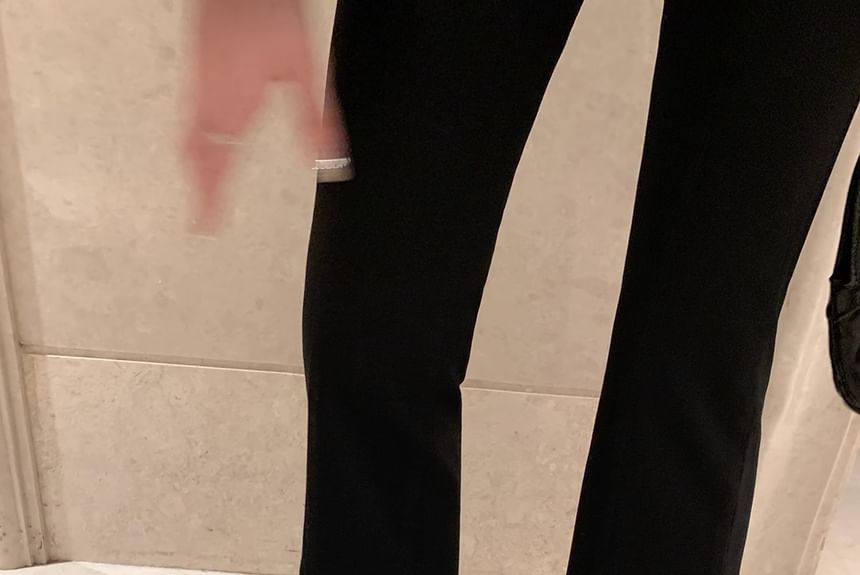 Chunky Heel Split Toe Plain Genuine Leather Short Chelsea Boots