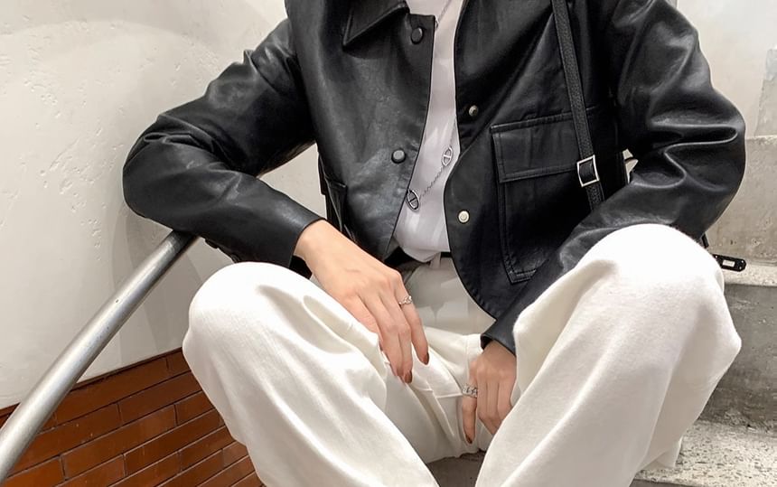 Mid-Calf Leather Boots Plain Platform Genuine