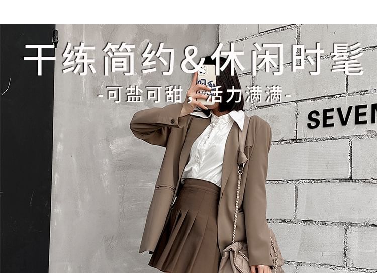 Chunky Heel Plain Studded Genuine Leather Tall Cowboy Boots