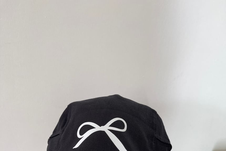Cap Bow Print Newsboy