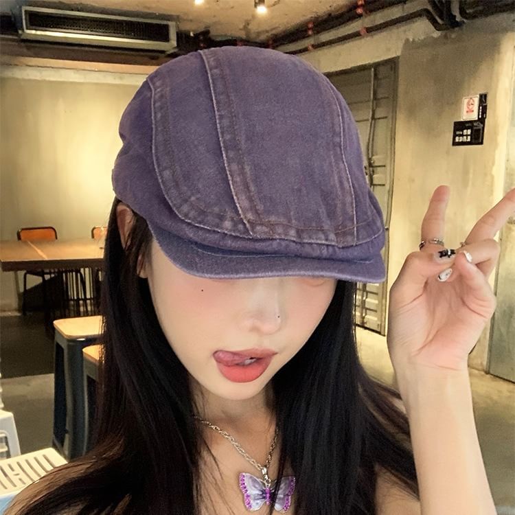 Cap Washed Newsboy Denim