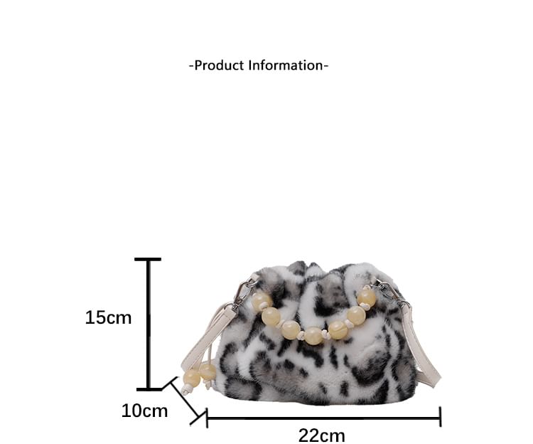 Beaded Fluffy Crossbody Bag