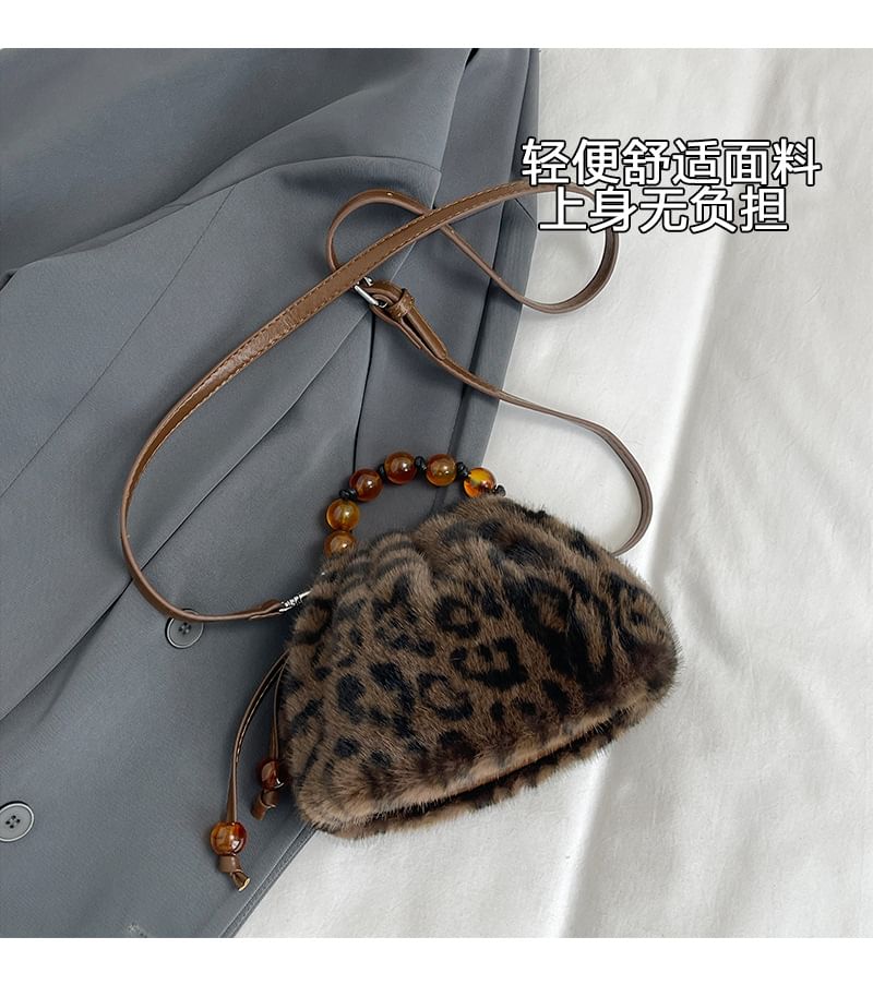 Beaded Fluffy Crossbody Bag