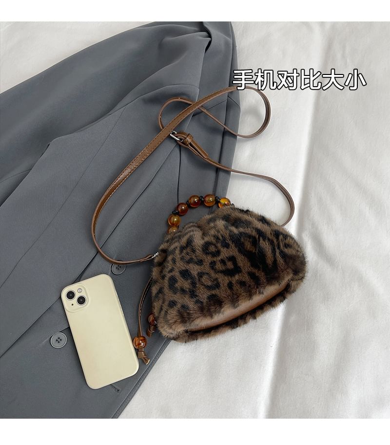 Beaded Fluffy Crossbody Bag