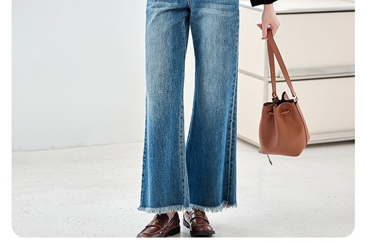 Crew Neck Patterned Button-Up Tweed Jacket