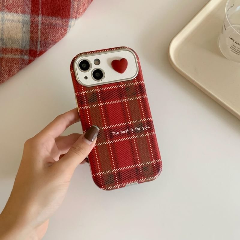 Plaid Phone Case Heart