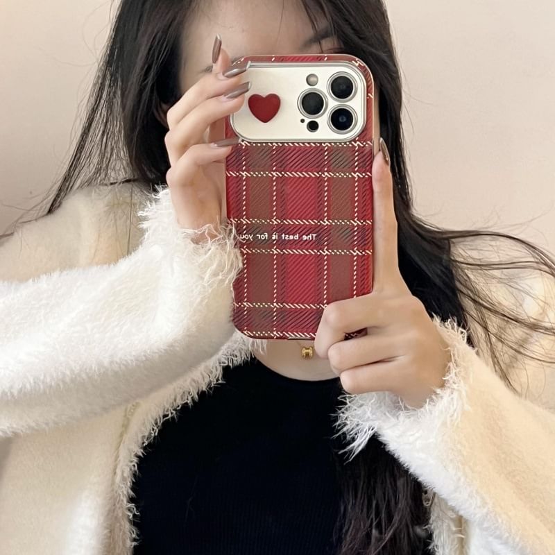Plaid Phone Case Heart