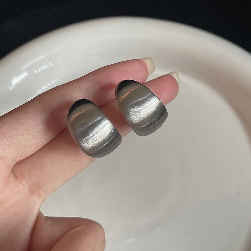 Earring Metallic Sterling Thick Silver Hoop