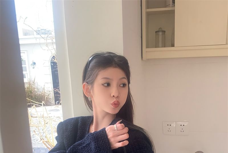 Tweed Button-Up Jacket