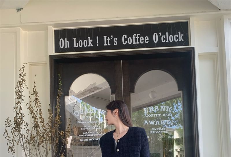 Tweed Button-Up Jacket