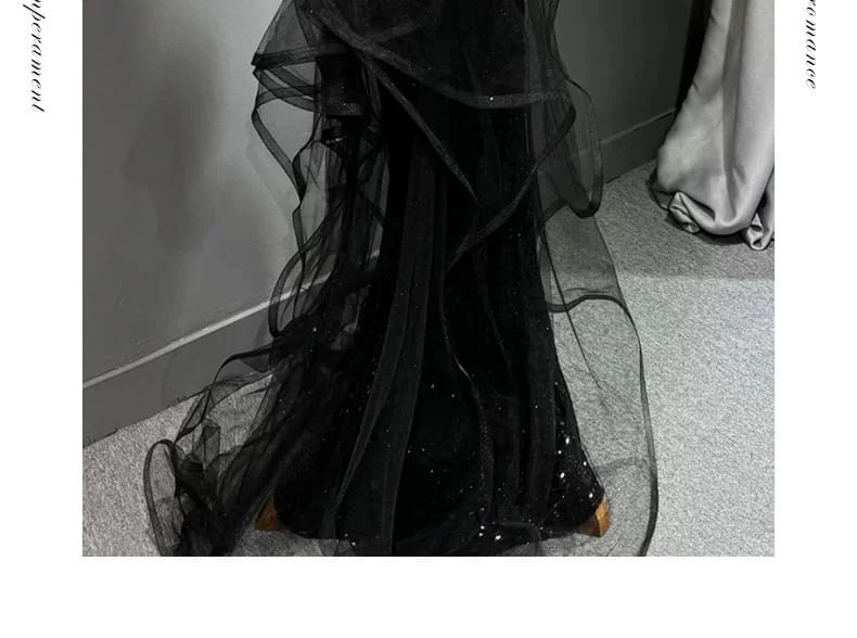 Neck Embroidered Sequined Gown Sleeveless Evening Halter Maxi