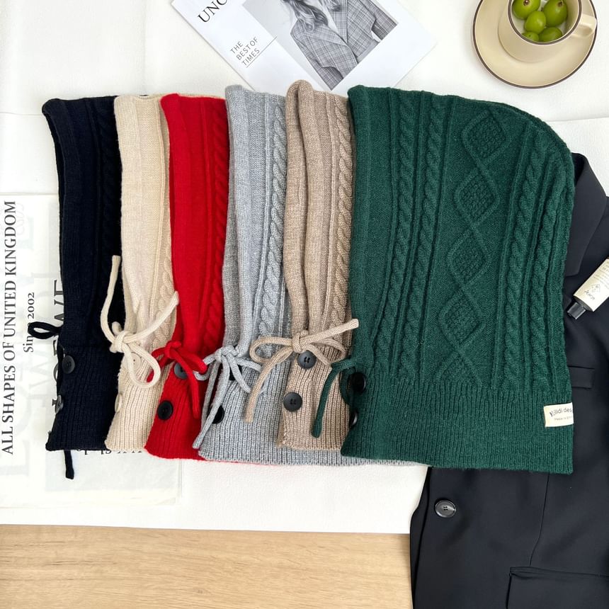 Balaclava Gloves / Set Knit Plain