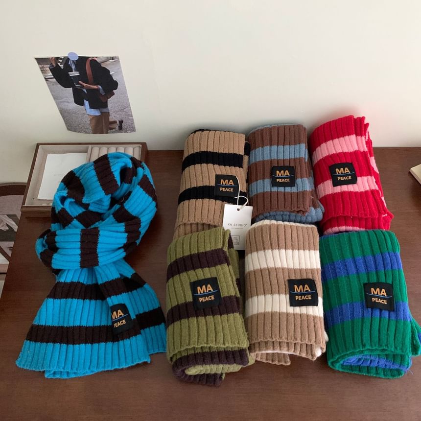 Striped Knit Scarf
