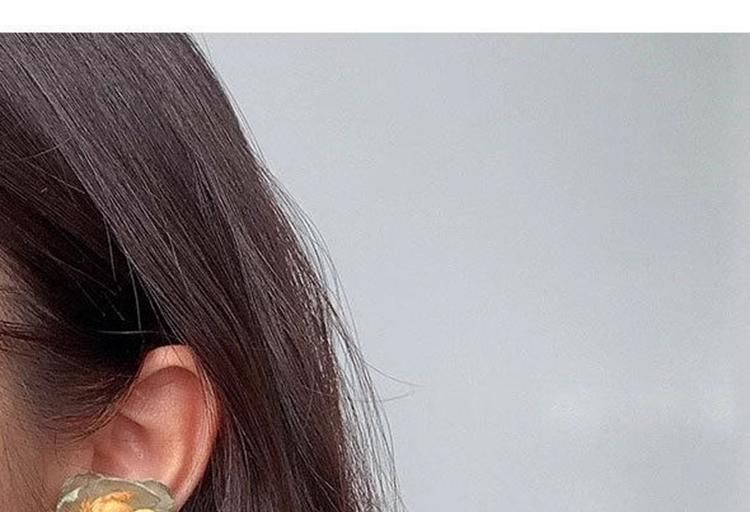 Earring Floral Fabric Stud