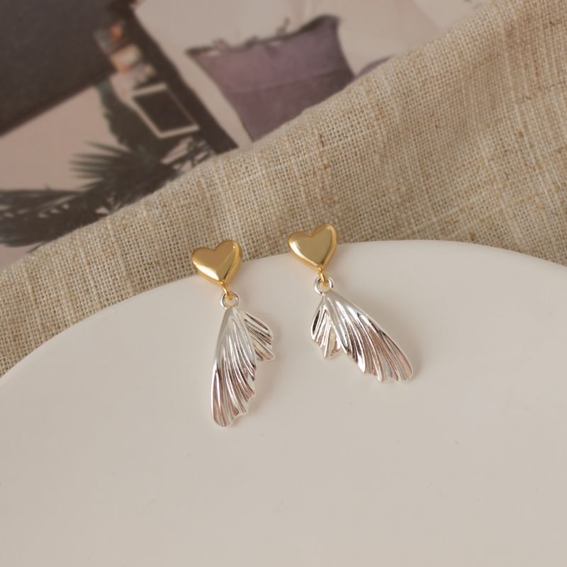 Alloy Heart Tail Fish Drop Earring