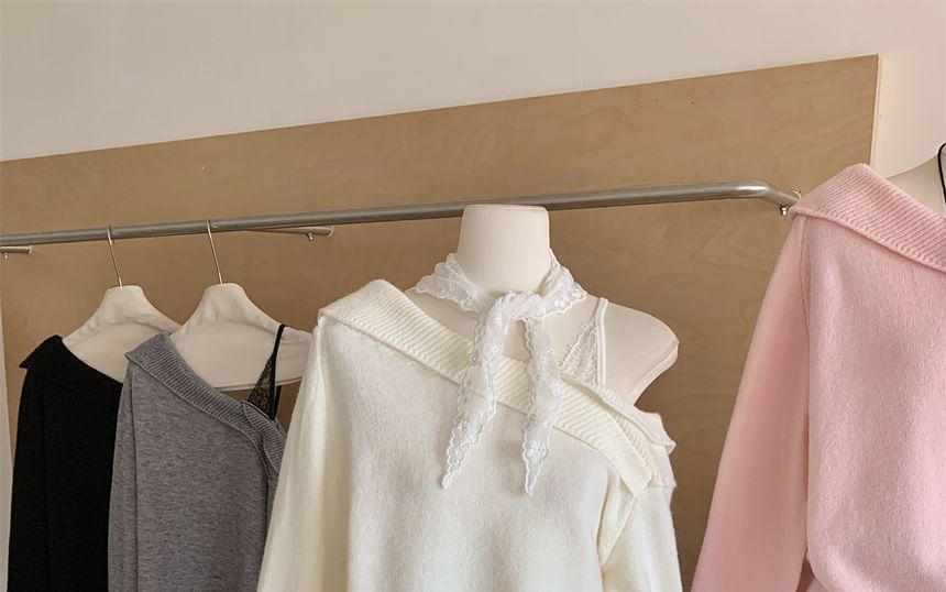 Mock Two-Piece Off Shoulder Sweater