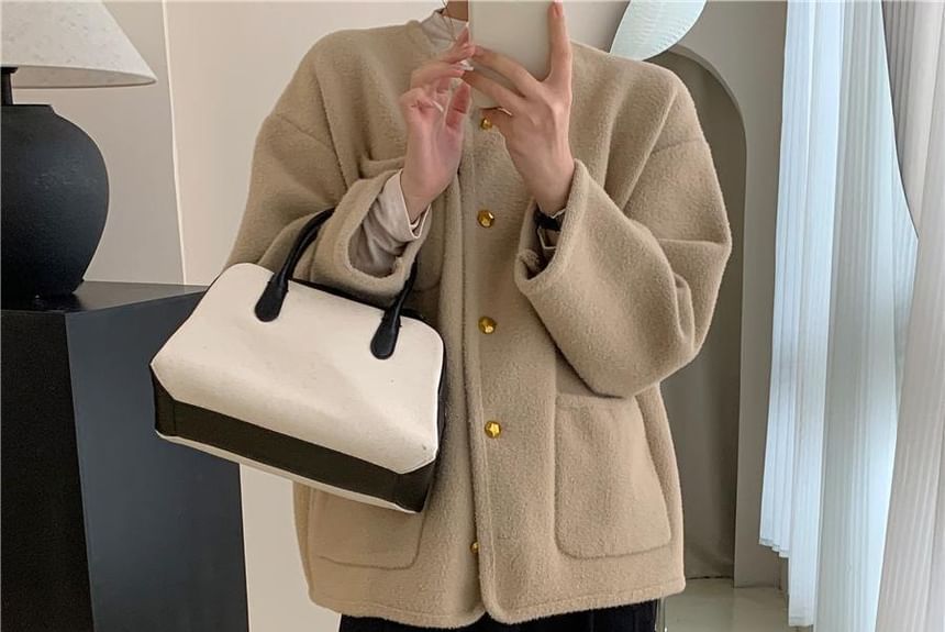 Round-Neck Wool Jacket