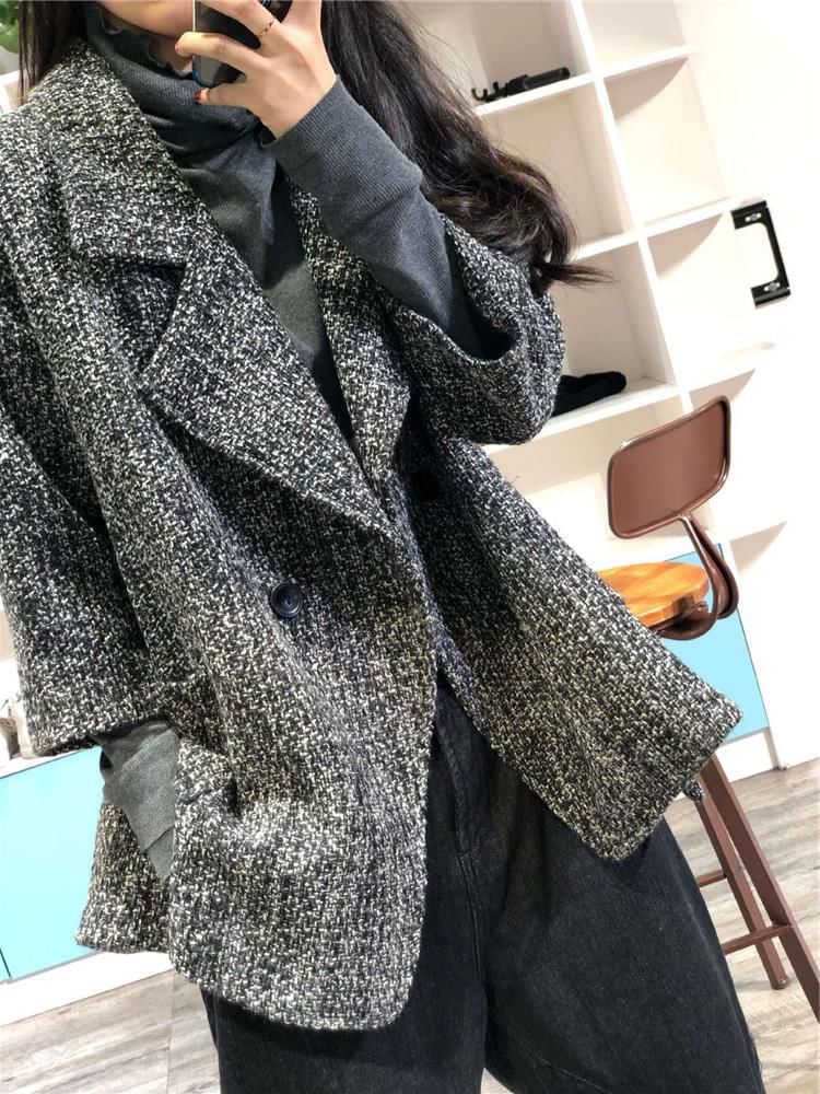 Double Breasted Tweed Coat