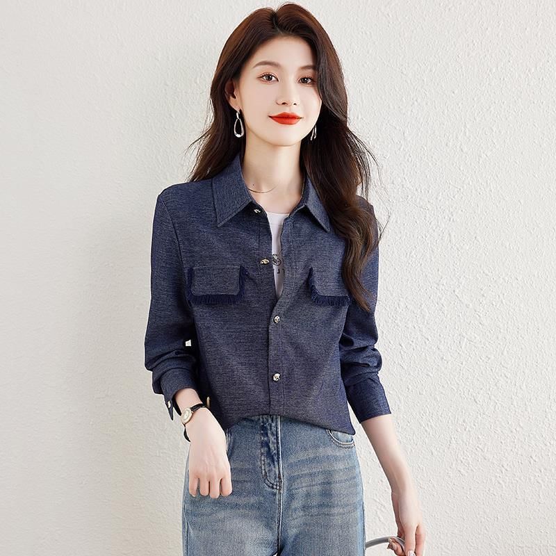 Collared Tweed Button-Up Jacket