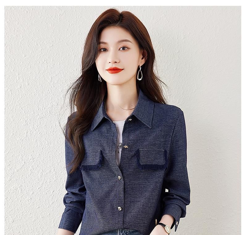 Collared Tweed Button-Up Jacket